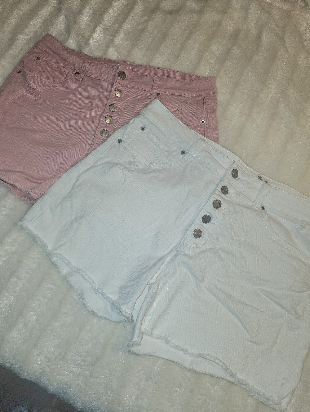 2 Pair Button Up Jean Shorts